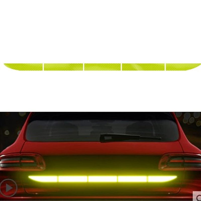 MACHSWON Car Rear Trunk Reflective Strip Fluorescent Green Warning Sticker Secure Reflector Tape Car Styling Decals Accessories 90cm - Image 1